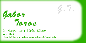 gabor toros business card